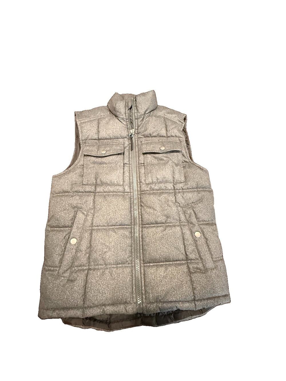 Goodfellow & Co Mens Small Gray Quilted Puffer Vest Full Zip Utility Pockets